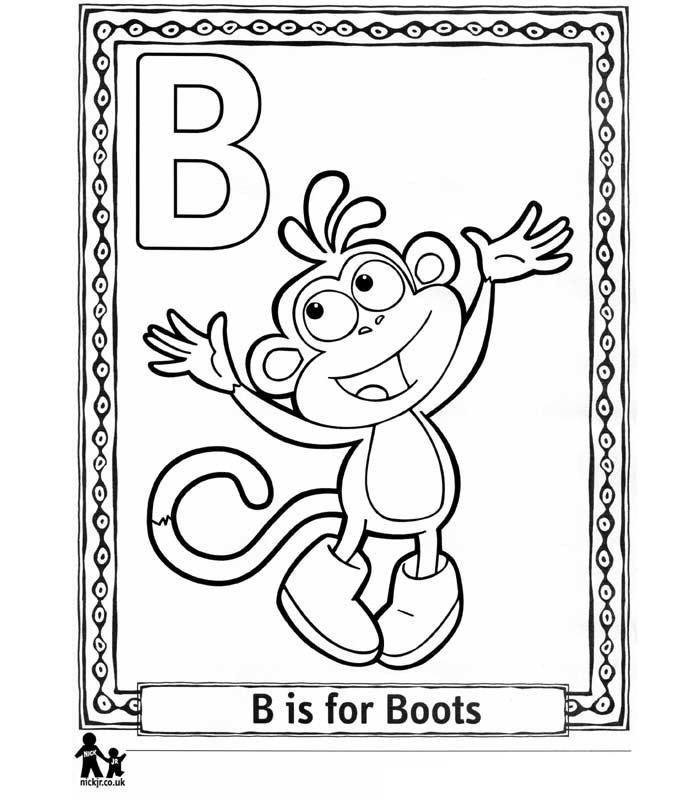 Print B Boots kleurplaat